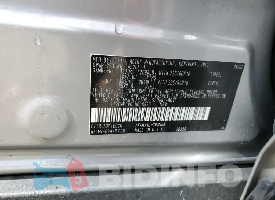 4T3EWRFV0LU008675 Photo# 13