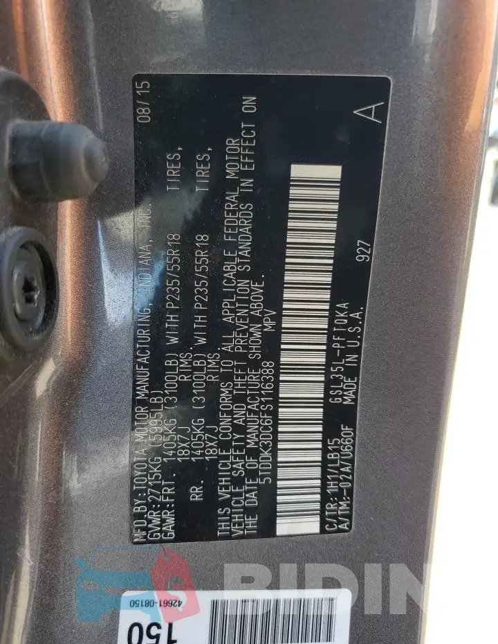 5TDDK3DC6FS116388 Photo# 14