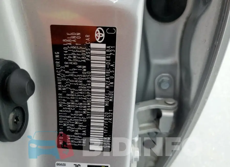 5YFB4MDE9PP048350 Photo# 12