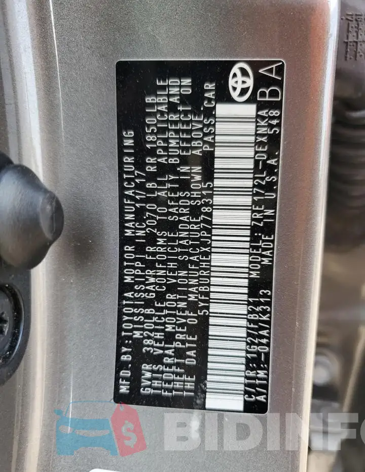 5YFBURHEXJP778315 Photo# 12