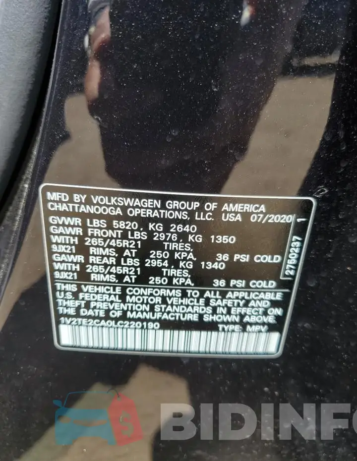 1V2TE2CA0LC220190 Photo# 13