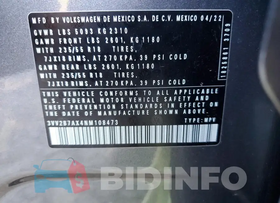 3VV2B7AX4NM108473 Photo# 13