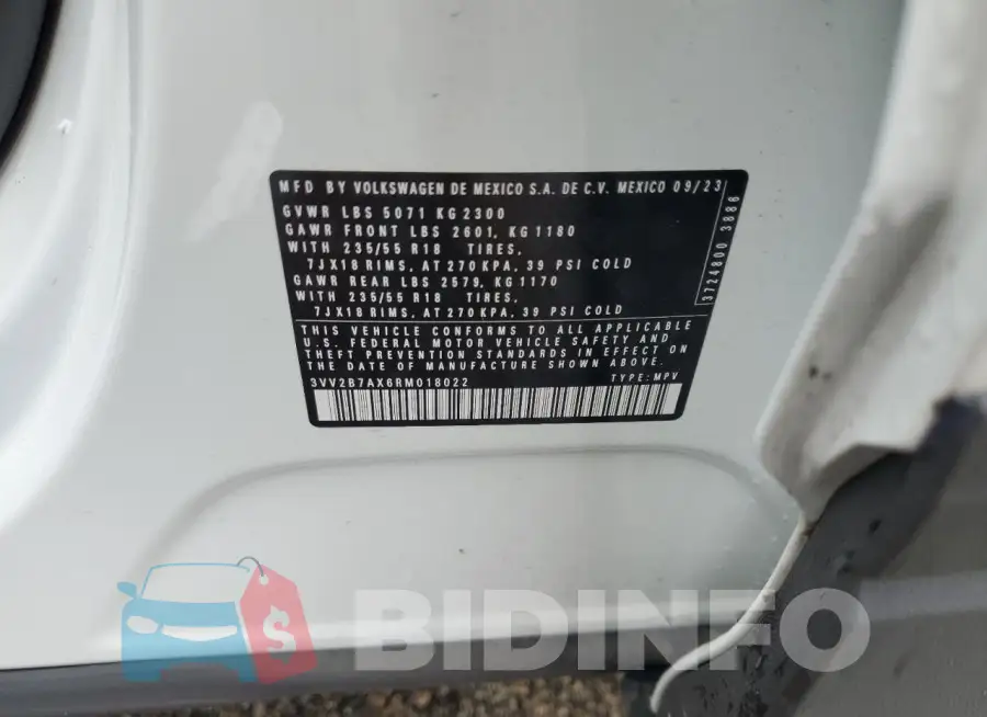 3VV2B7AX6RM018022 Photo# 13
