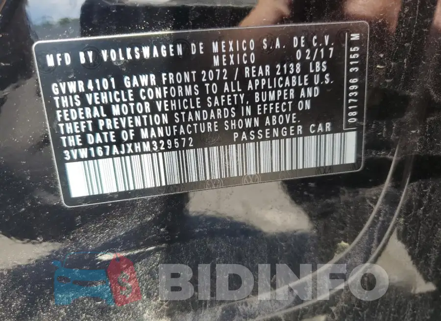 3VW167AJXHM329572 Photo# 13