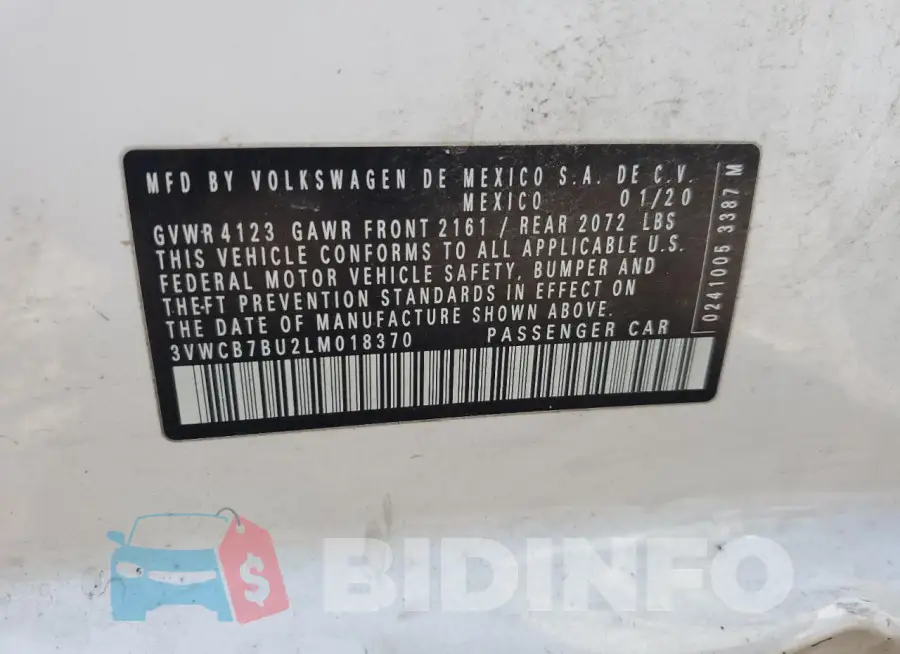3VWCB7BU2LM018370 Photo# 12