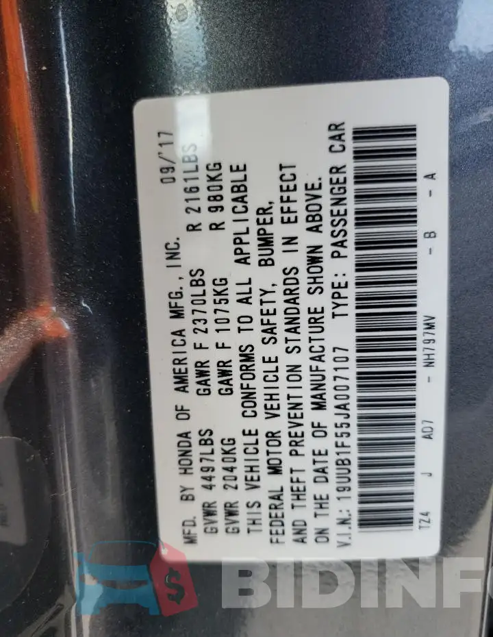 19UUB1F55JA007107 Photo# 13
