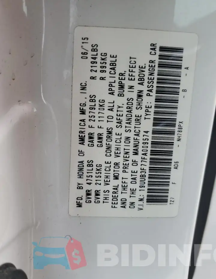 19UUB3F77FA009574 Photo# 12