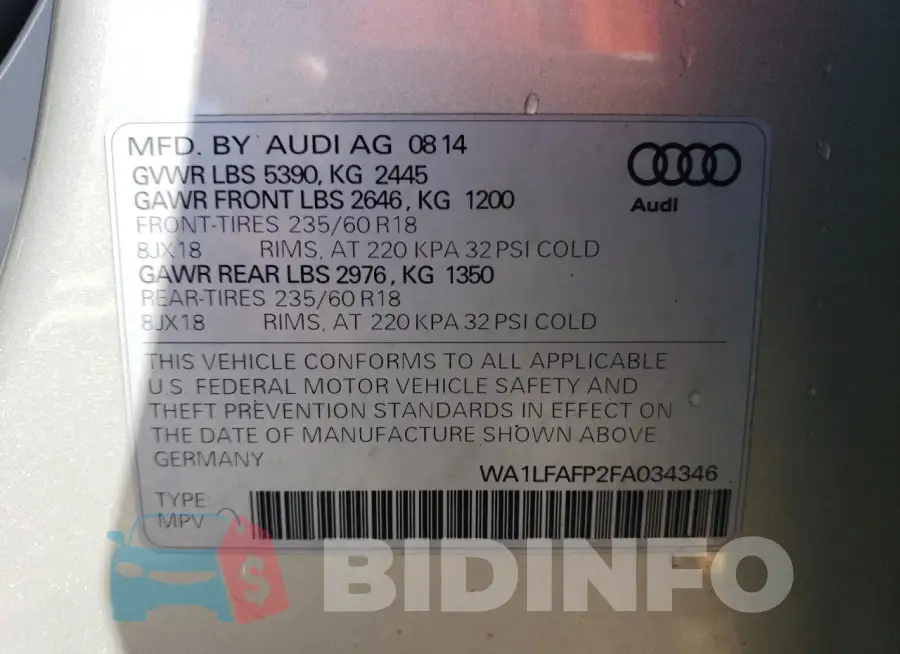 WA1LFAFP2FA034346 Photo# 13
