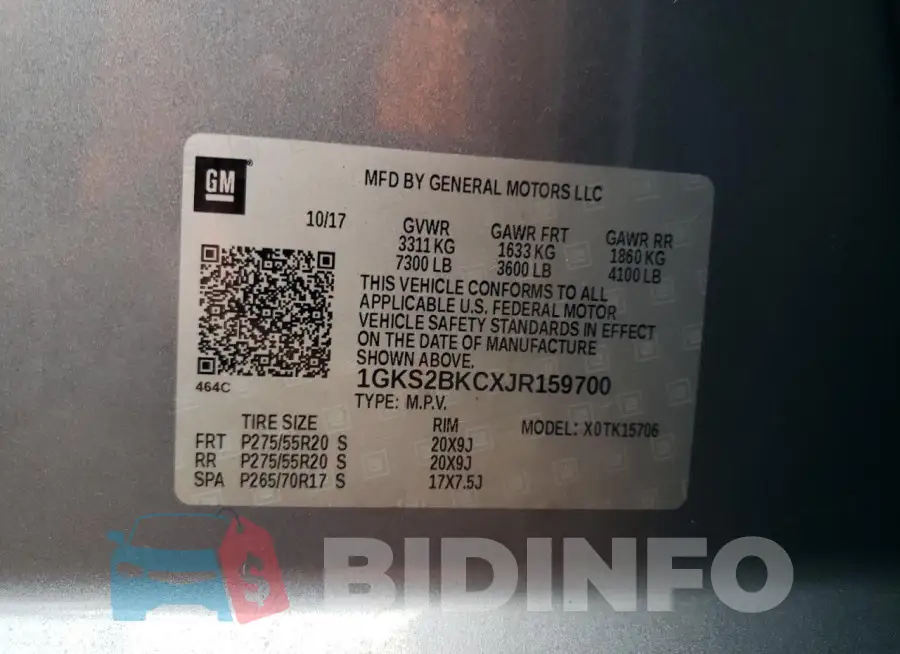 1GKS2BKCXJR159700 Photo# 14