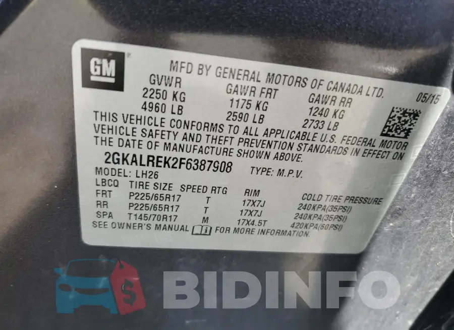 2GKALREK2F6387908 Photo# 13