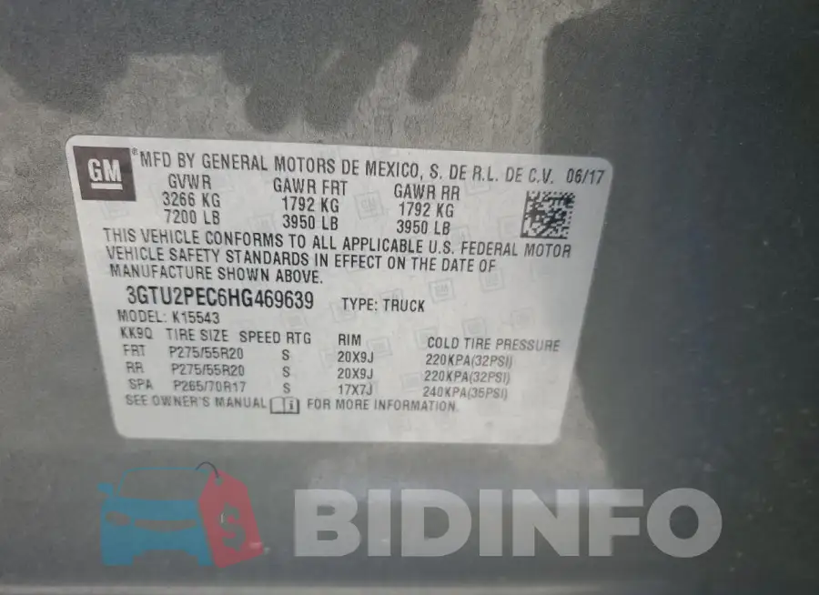 3GTU2PEC6HG469639 Photo# 12