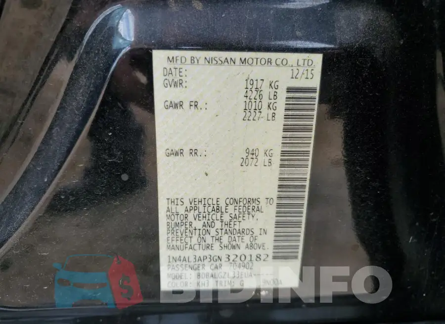 1N4AL3AP3GN320182 Photo# 12