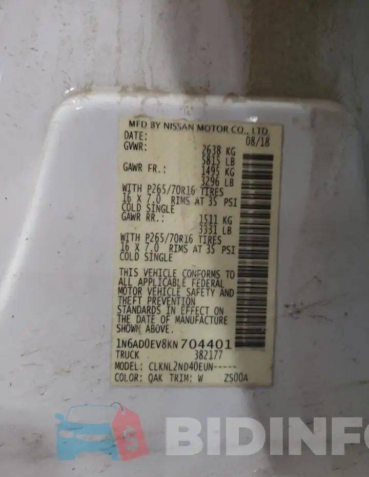1N6AD0EV8KN704401 Photo# 12