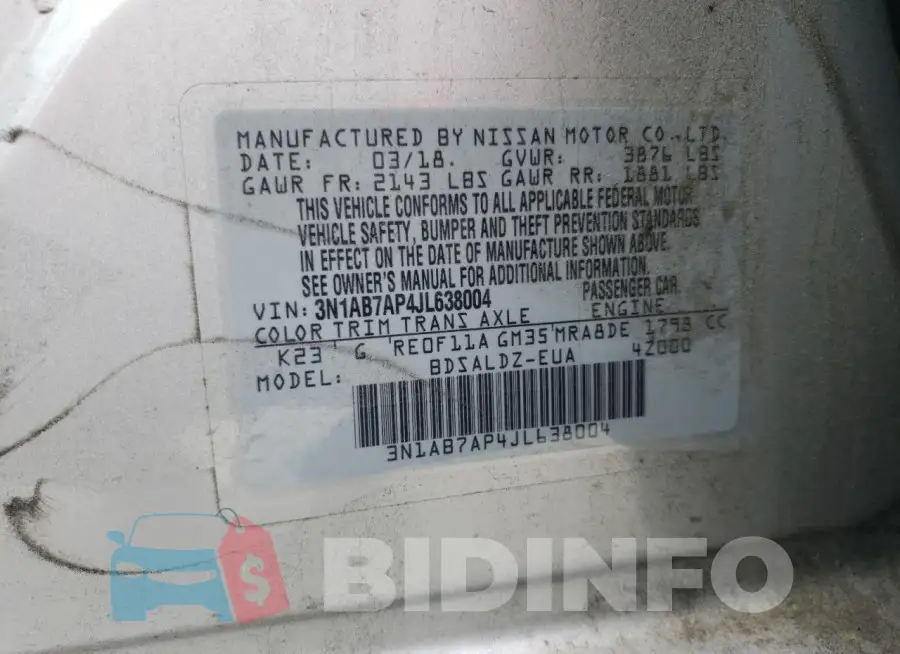 3N1AB7AP4JL638004 Photo# 12
