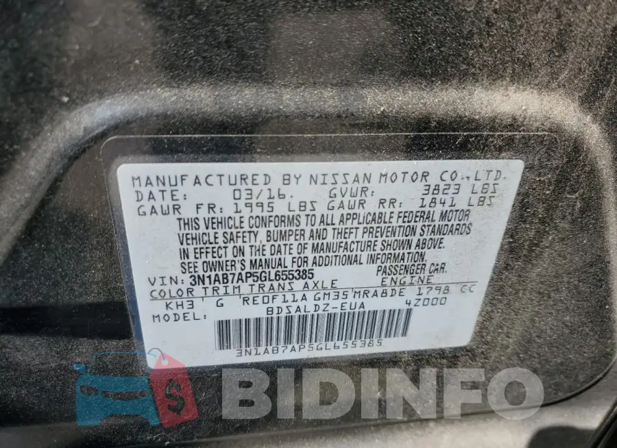 3N1AB7AP5GL655385 Photo# 13