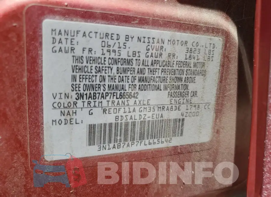 3N1AB7AP7FL665642 Photo# 13