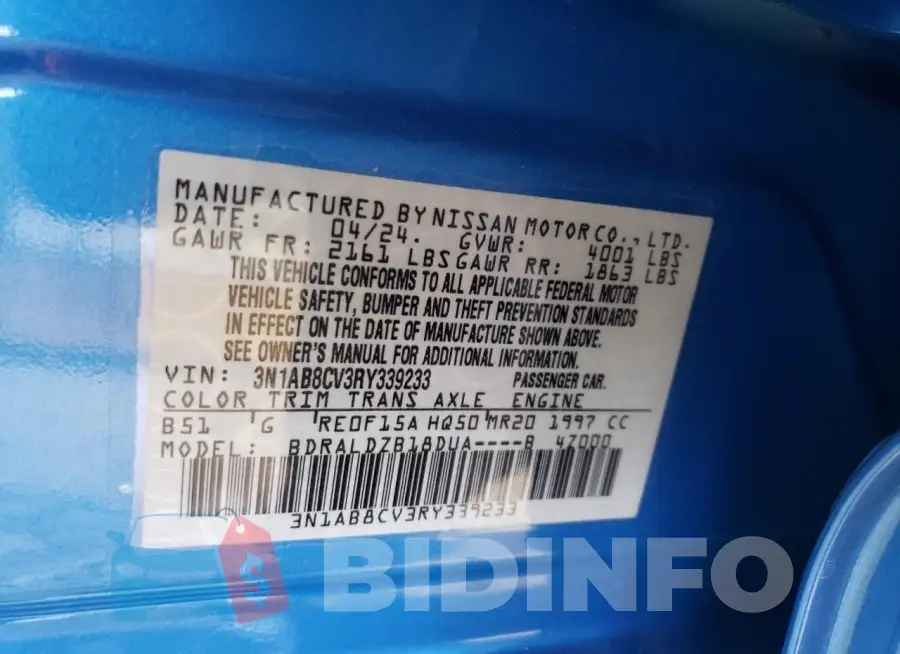 3N1AB8CV3RY339233 Photo# 12