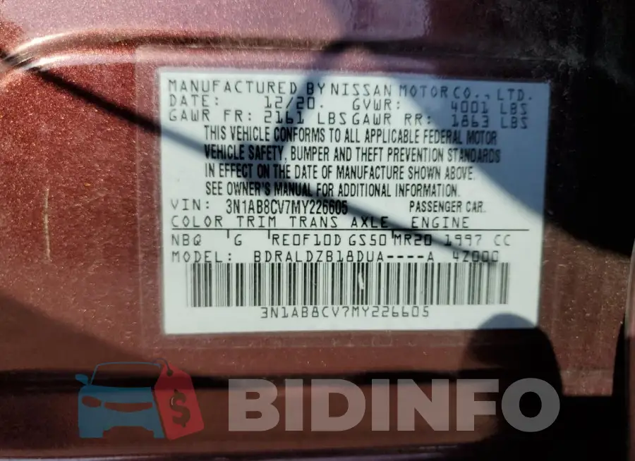 3N1AB8CV7MY226605 Photo# 12