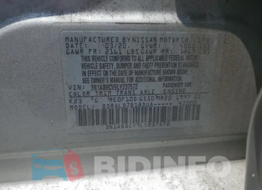 3N1AB8CV9LY237572 Photo# 12