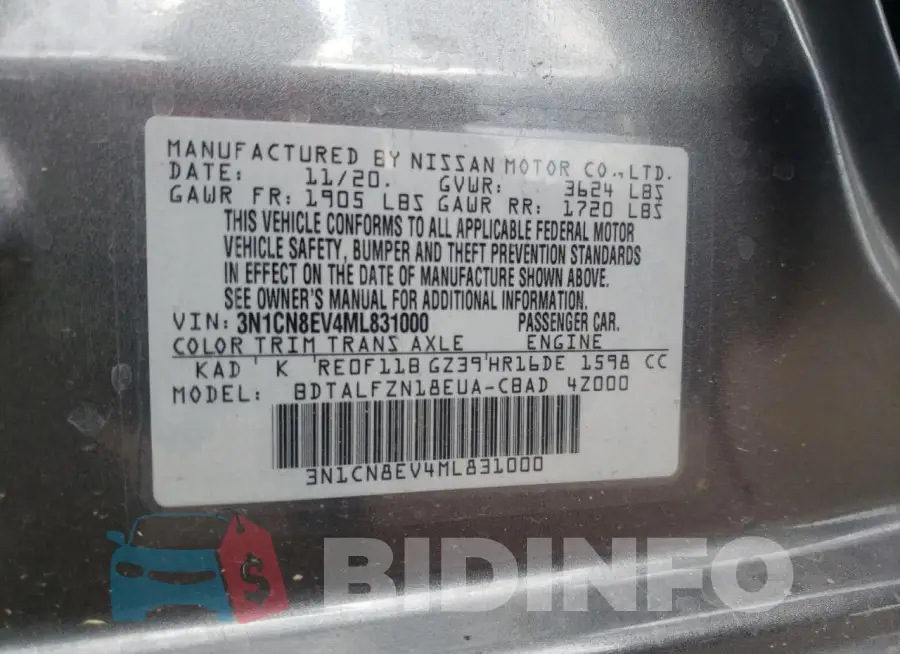 3N1CN8EV4ML831000 Photo# 13