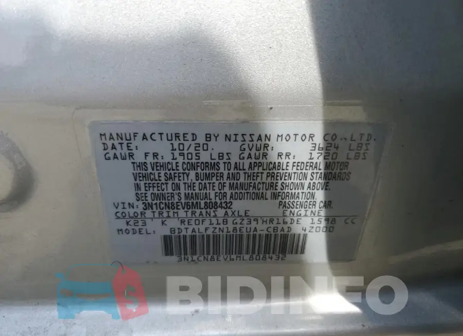 3N1CN8EV6ML808432 Photo# 13