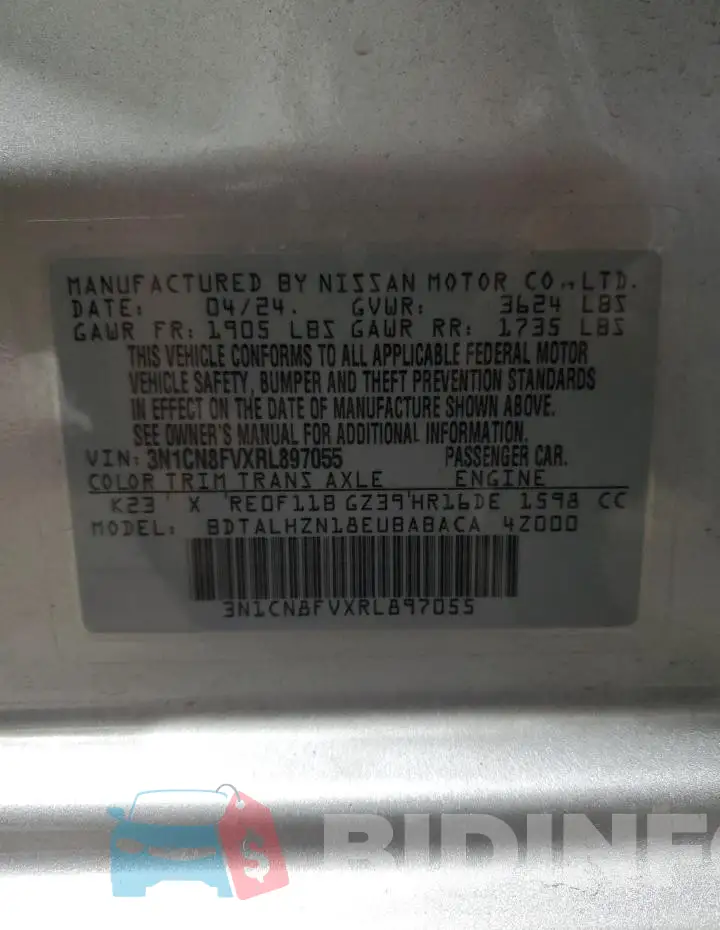 3N1CN8FVXRL897055 Photo# 12