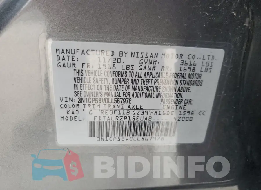 3N1CP5BV0LL567978 Photo# 14
