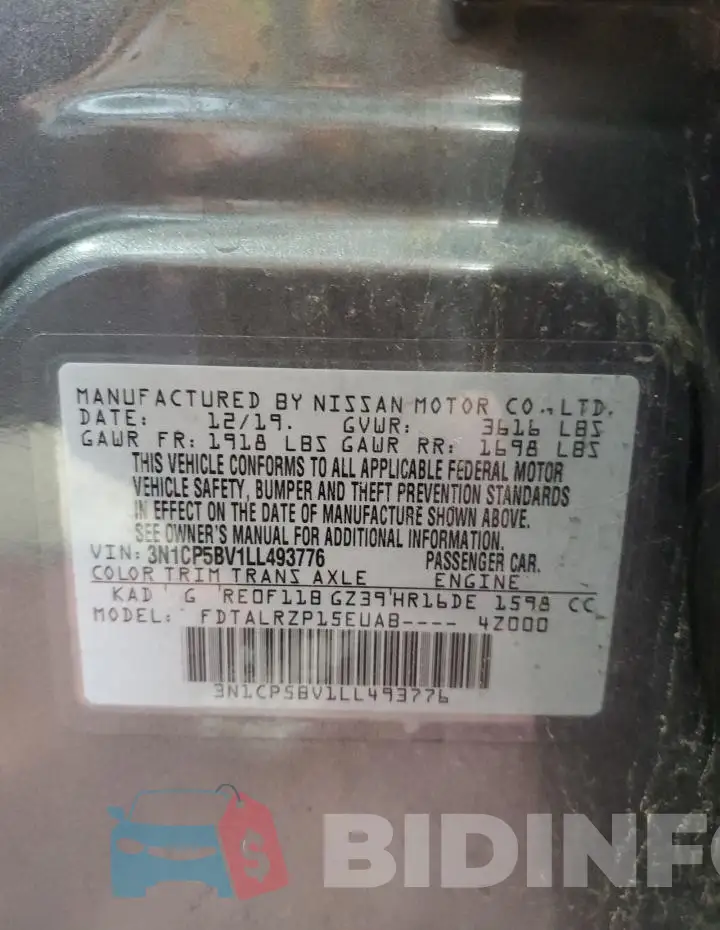 3N1CP5BV1LL493776 Photo# 12