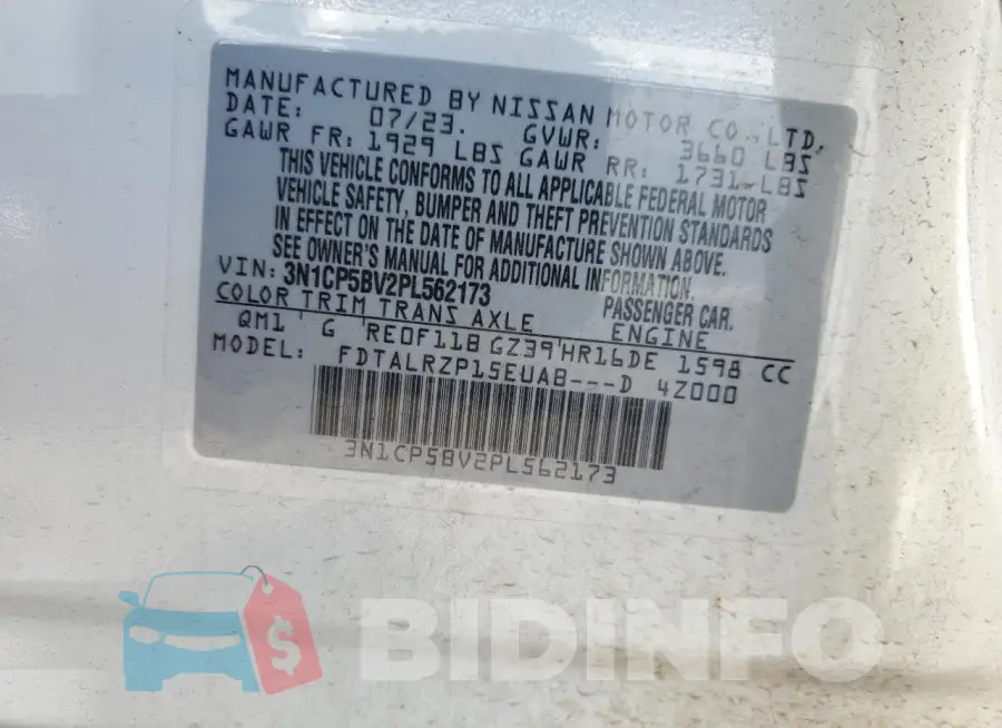 3N1CP5BV2PL562173 Photo# 12