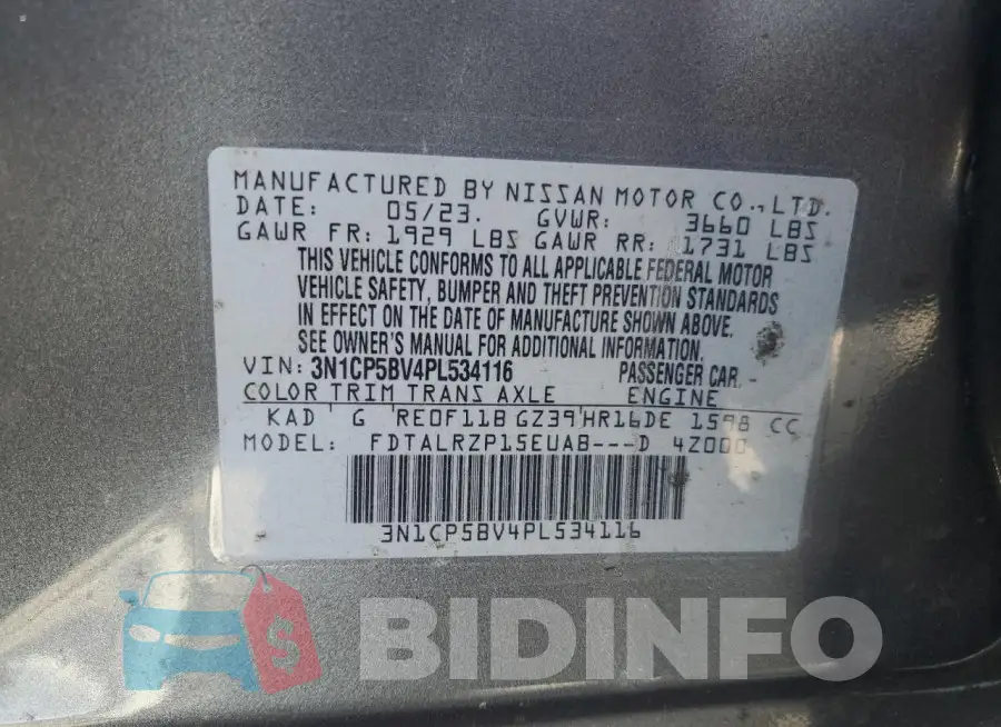 3N1CP5BV4PL534116 Photo# 13