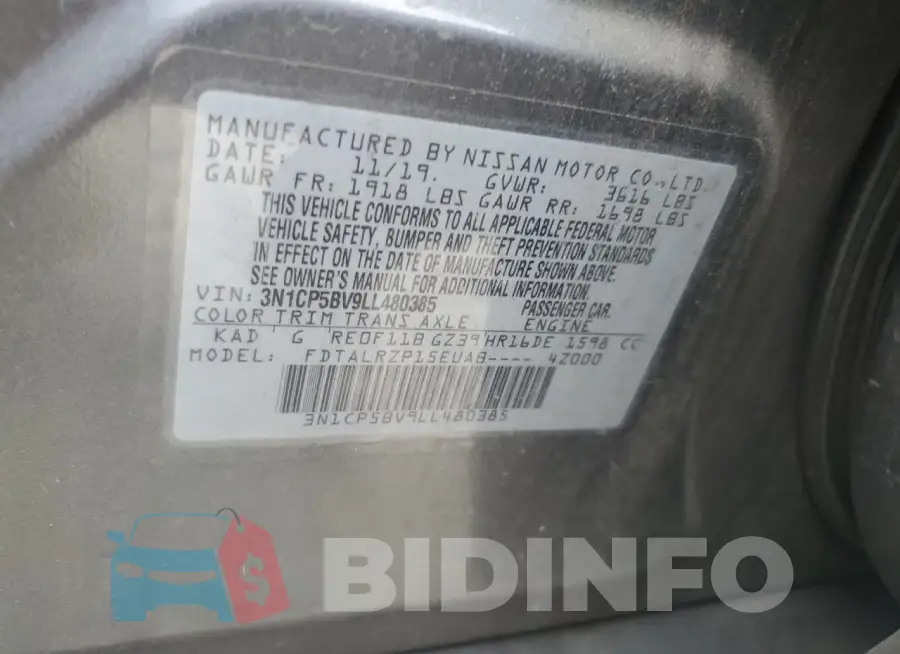 3N1CP5BV9LL480385 Photo# 13