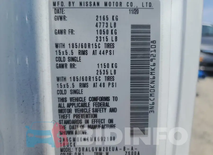 3N6CM0KN6MK692108 Photo# 12