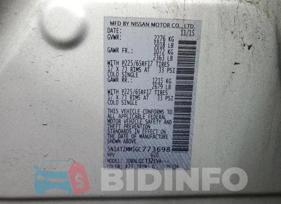 5N1AT2MM5GC773698 Photo# 14