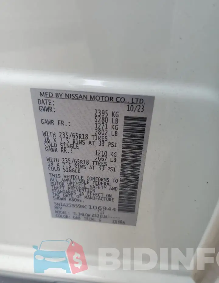 5N1AZ2BS9RC106944 Photo# 13