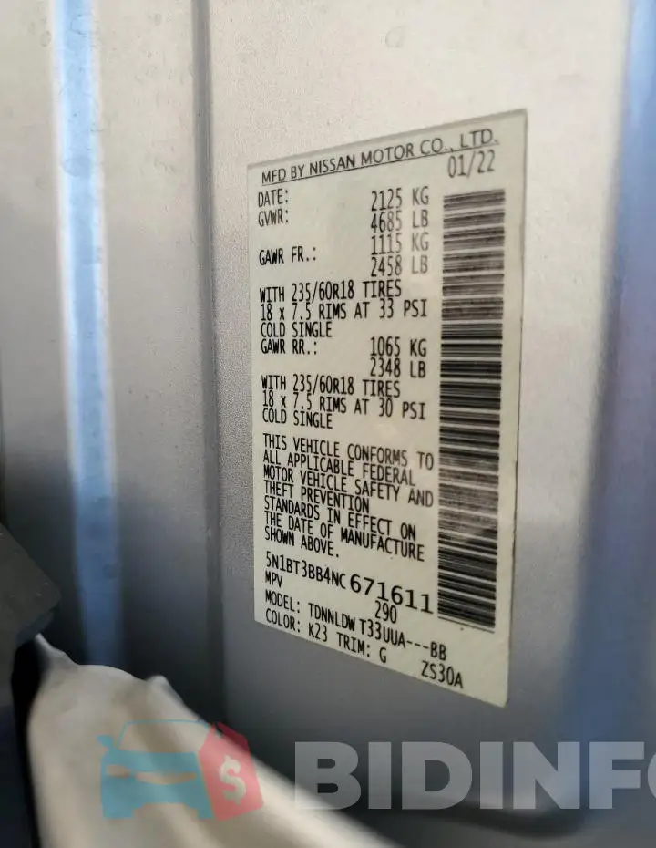 5N1BT3BB4NC671611 Photo# 12