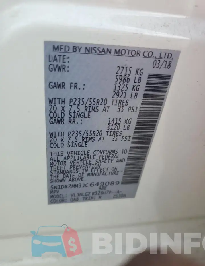 5N1DR2MM3JC649089 Photo# 13