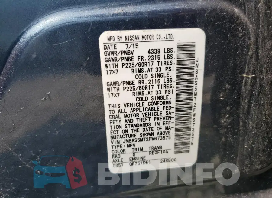 JN8AS5MT2FW673575 Photo# 13