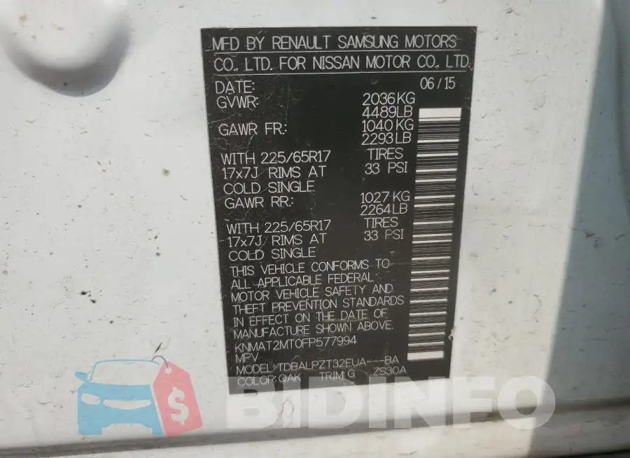 KNMAT2MT0FP577994 Photo# 13