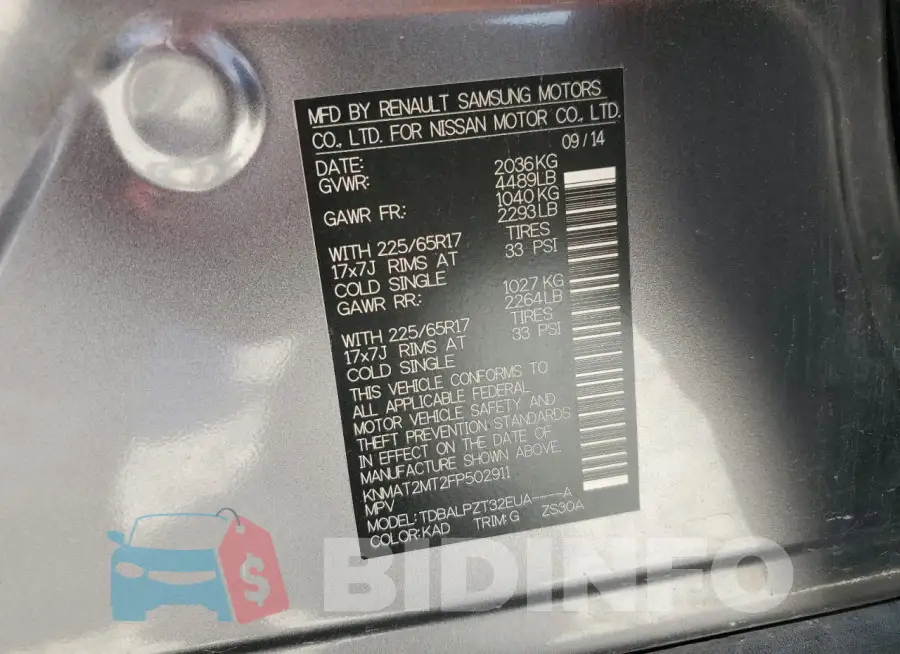 KNMAT2MT2FP502911 Photo# 13