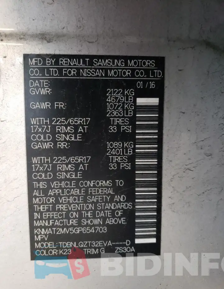 KNMAT2MV5GP654703 Photo# 12