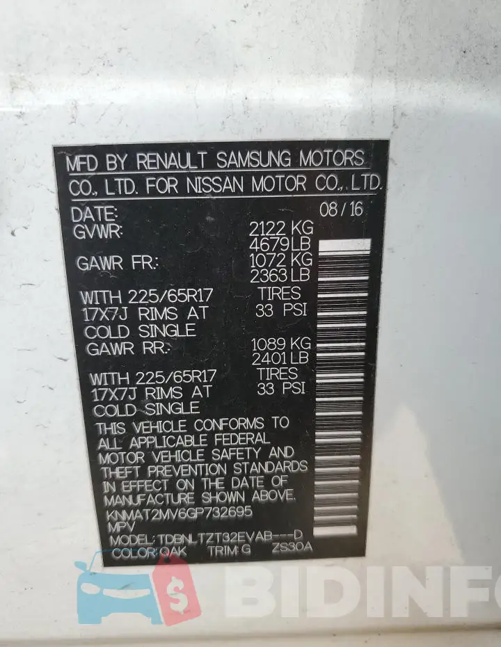 KNMAT2MV6GP732695 Photo# 12