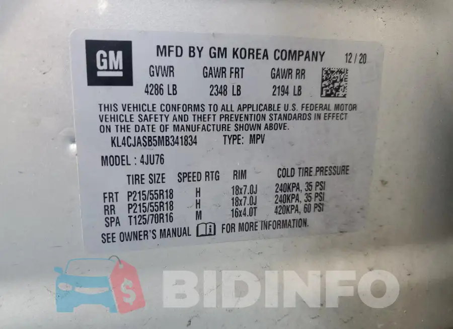KL4CJASB5MB341834 Photo# 13