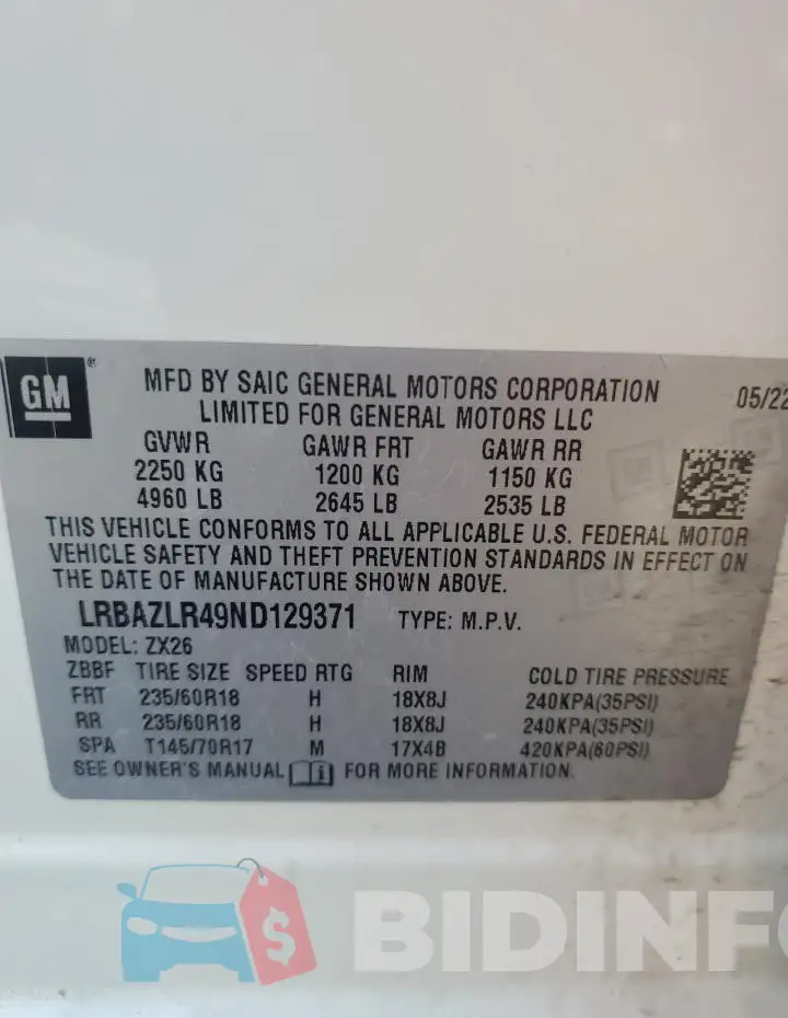 LRBAZLR49ND129371 Photo# 13