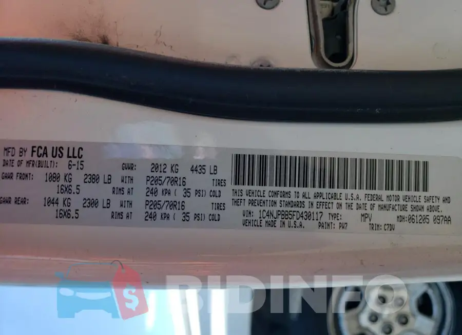 1C4NJPBB5FD430117 Photo# 13