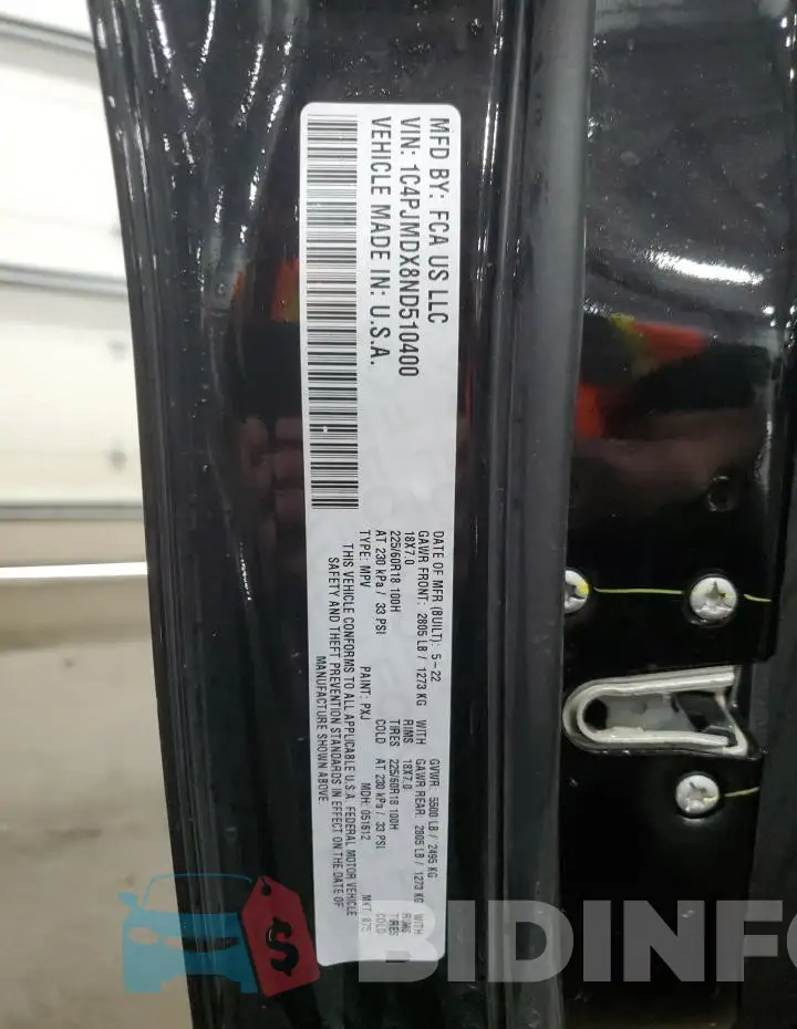 1C4PJMDX8ND510400 Photo# 13