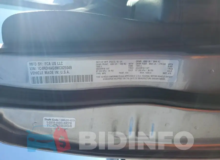 1C4RDHAG8MC825049 Photo# 14