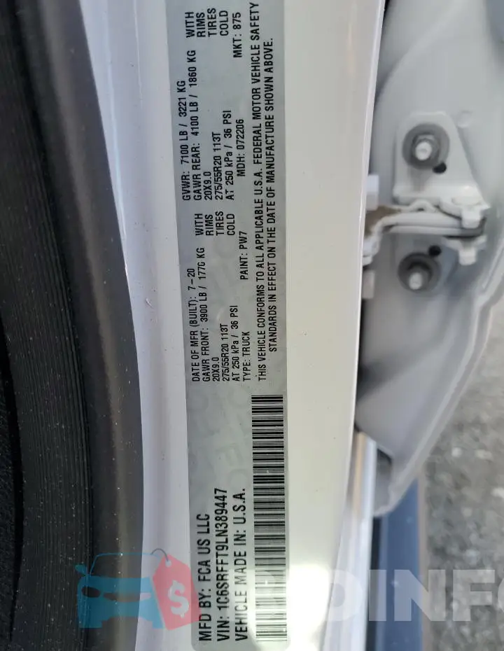 1C6SRFFT9LN389447 Photo# 12