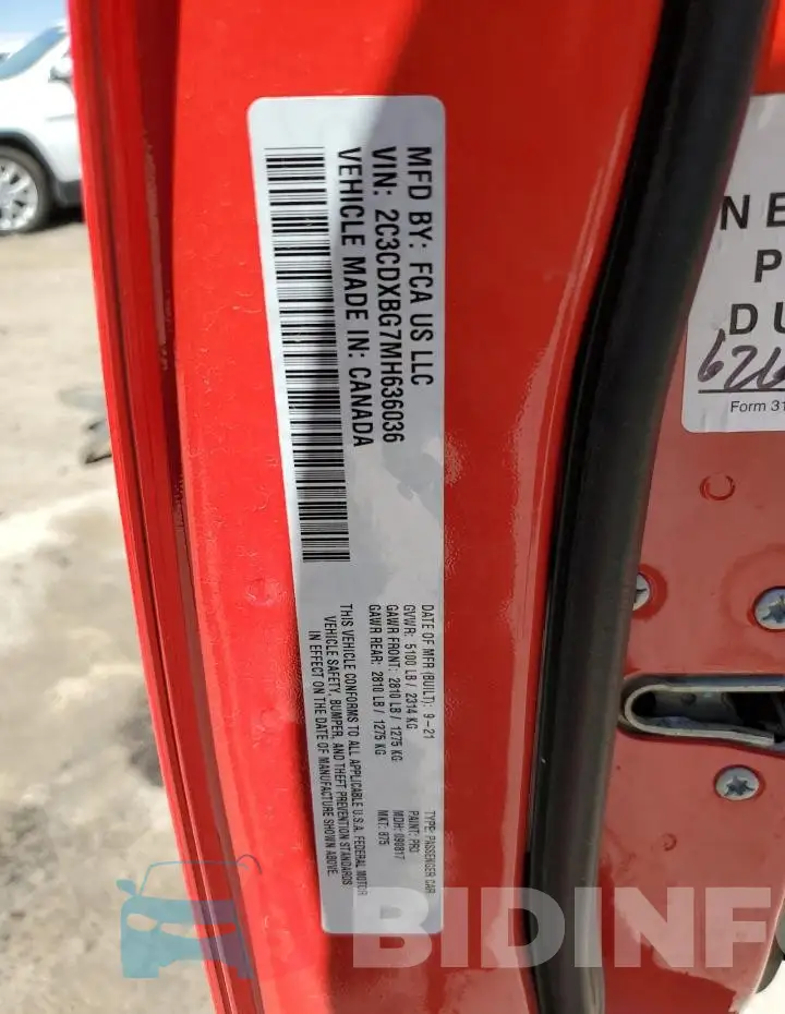2C3CDXBG7MH636036 Photo# 13