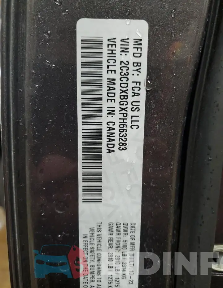 2C3CDXBGXPH663283 Photo# 12