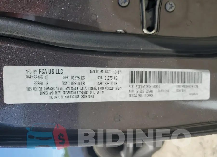 2C3CDXCT8JH176814 Photo# 12